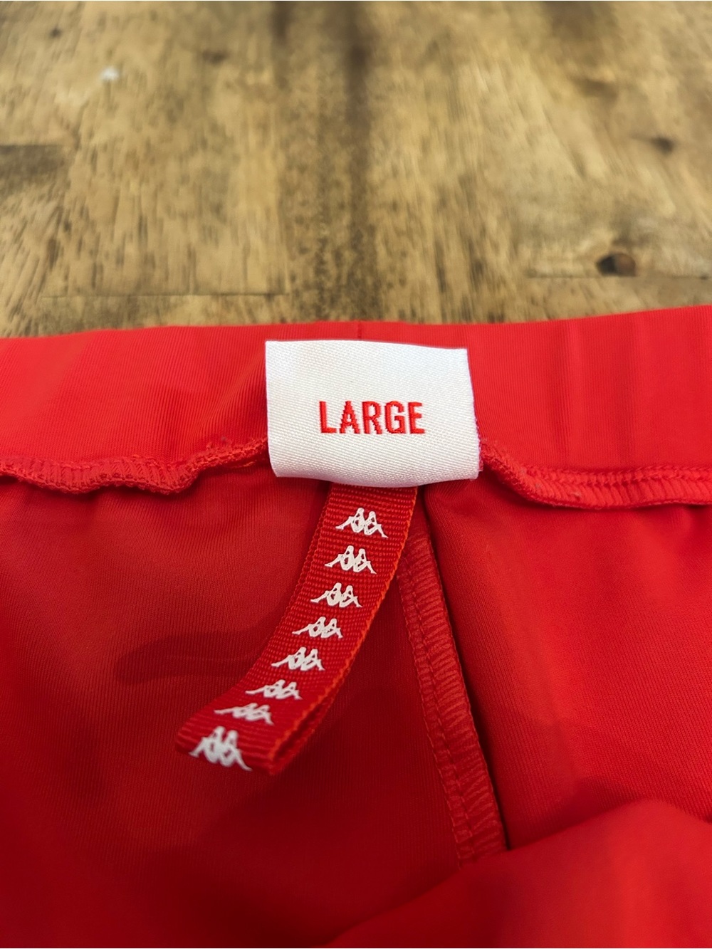 Kappa Red Athletic Shorts with White Logo Trim - Picture 5 of 6